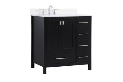 Elegant Furniture & Lighting - Irene 32 inch Single Bathroom Vanity in Black with Backsplash - VF18832BK-BS veiw 13