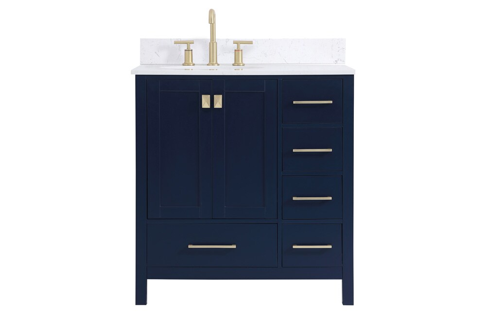 Elegant Furniture & Lighting - Irene 32 inch Single Bathroom Vanity in Blue with Backsplash - VF18832BL-BS veiw 1