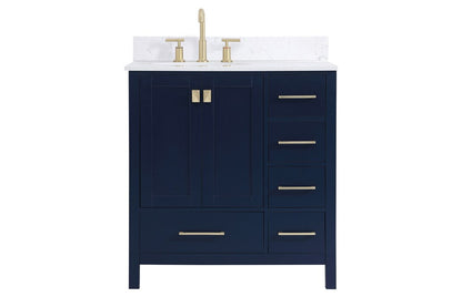 Elegant Furniture & Lighting - Irene 32 inch Single Bathroom Vanity in Blue with Backsplash - VF18832BL-BS veiw 1