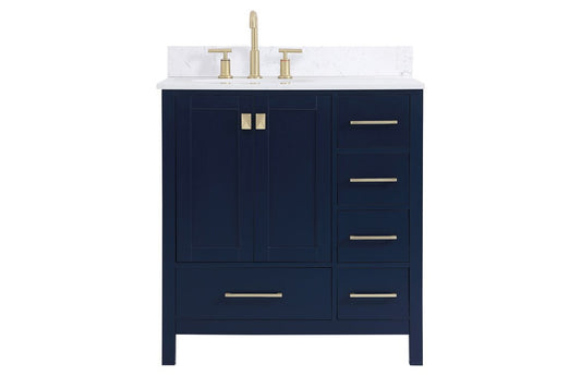 Elegant Furniture & Lighting - Irene 32 inch Single Bathroom Vanity in Blue with Backsplash - VF18832BL-BS veiw 1