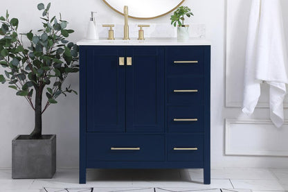 Elegant Furniture & Lighting - Irene 32 inch Single Bathroom Vanity in Blue with Backsplash - VF18832BL-BS veiw 2