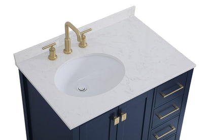 Elegant Furniture & Lighting - Irene 32 inch Single Bathroom Vanity in Blue with Backsplash - VF18832BL-BS veiw 3