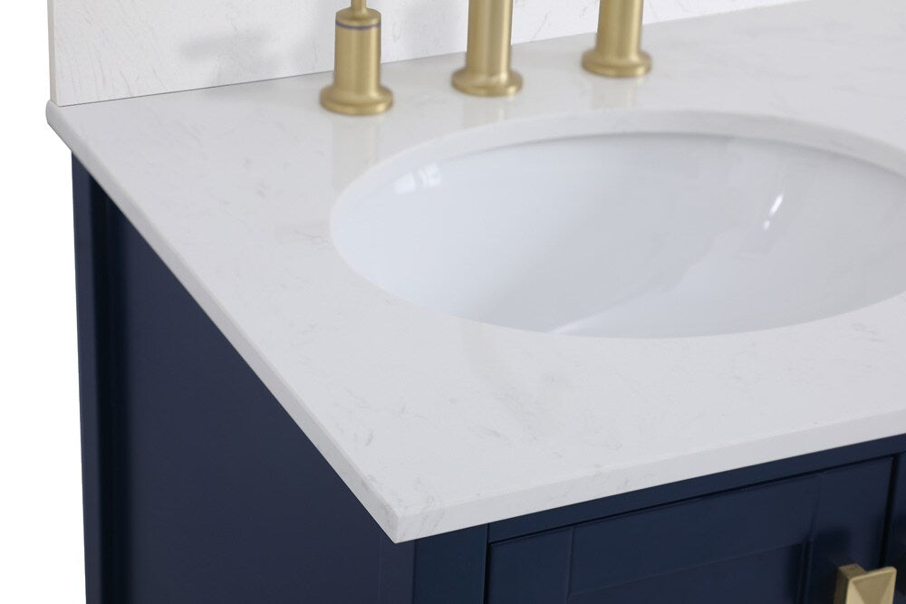 Elegant Furniture & Lighting - Irene 32 inch Single Bathroom Vanity in Blue with Backsplash - VF18832BL-BS veiw 4