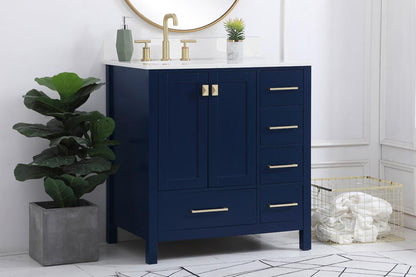Elegant Furniture & Lighting - Irene 32 inch Single Bathroom Vanity in Blue with Backsplash - VF18832BL-BS veiw 8