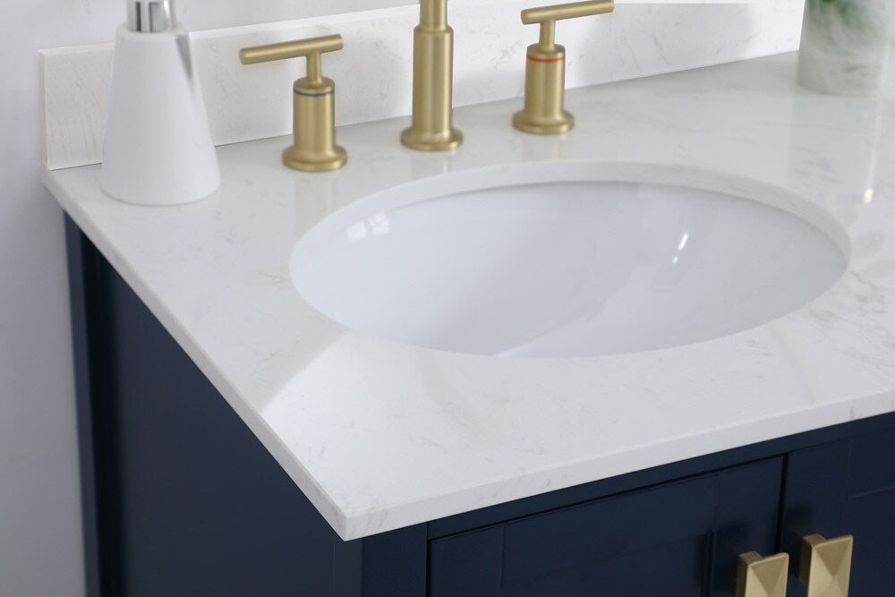 Elegant Furniture & Lighting - Irene 32 inch Single Bathroom Vanity in Blue with Backsplash - VF18832BL-BS veiw 11