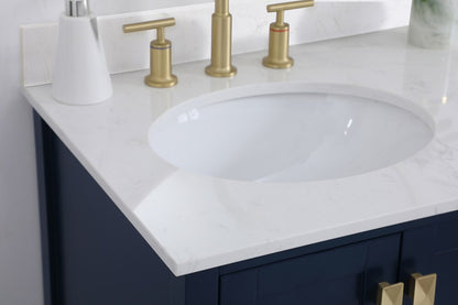 Elegant Furniture & Lighting - Irene 32 inch Single Bathroom Vanity in Blue with Backsplash - VF18832BL-BS veiw 11