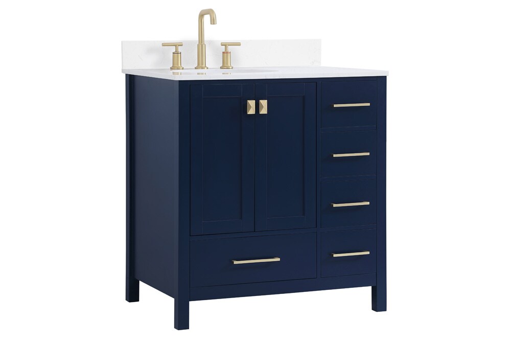 Elegant Furniture & Lighting - Irene 32 inch Single Bathroom Vanity in Blue with Backsplash - VF18832BL-BS veiw 13