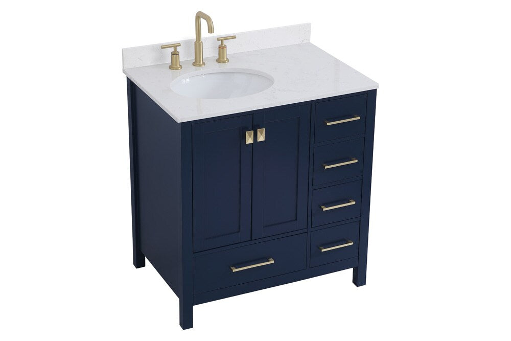 Elegant Furniture & Lighting - Irene 32 inch Single Bathroom Vanity in Blue with Backsplash - VF18832BL-BS veiw 14