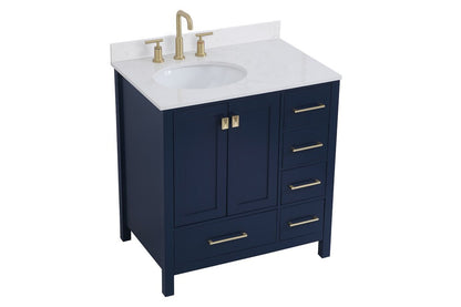 Elegant Furniture & Lighting - Irene 32 inch Single Bathroom Vanity in Blue with Backsplash - VF18832BL-BS veiw 14