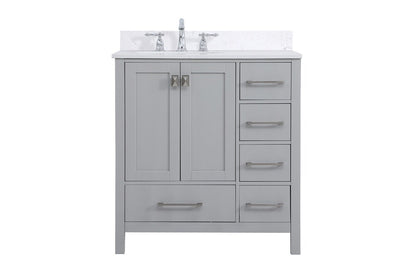 Elegant Furniture & Lighting - Irene 32 inch Single Bathroom Vanity in Gray with Backsplash - VF18832GR-BS veiw 1