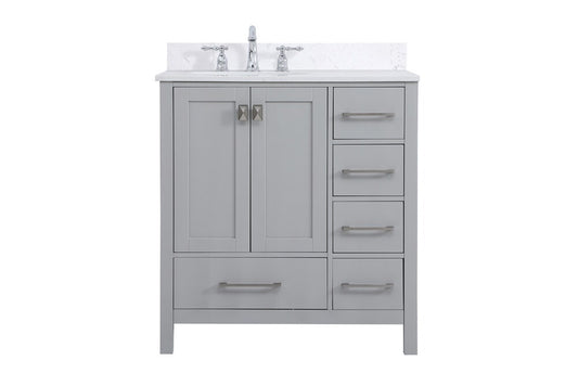 Elegant Furniture & Lighting - Irene 32 inch Single Bathroom Vanity in Gray with Backsplash - VF18832GR-BS veiw 1