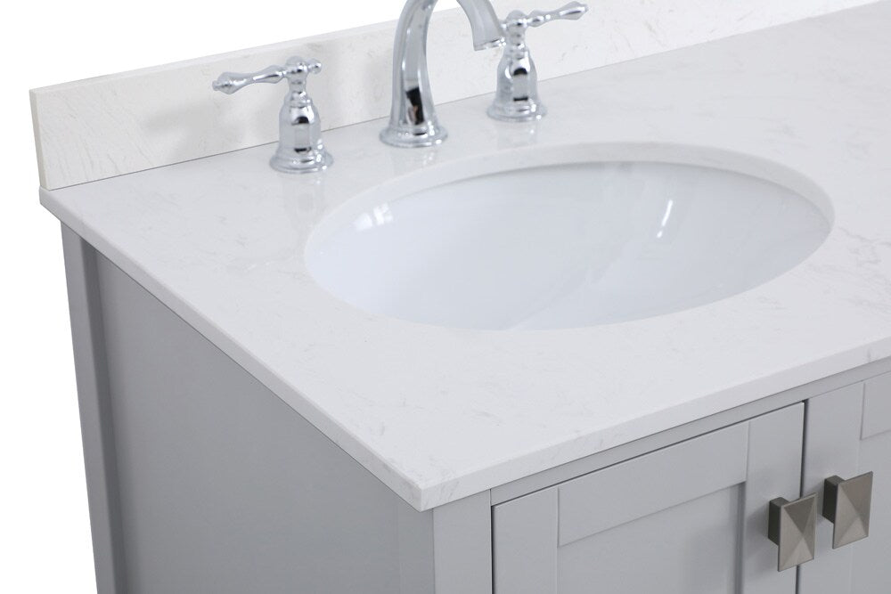 Elegant Furniture & Lighting - Irene 32 inch Single Bathroom Vanity in Gray with Backsplash - VF18832GR-BS veiw 4