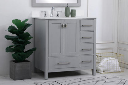 Elegant Furniture & Lighting - Irene 32 inch Single Bathroom Vanity in Gray with Backsplash - VF18832GR-BS veiw 8