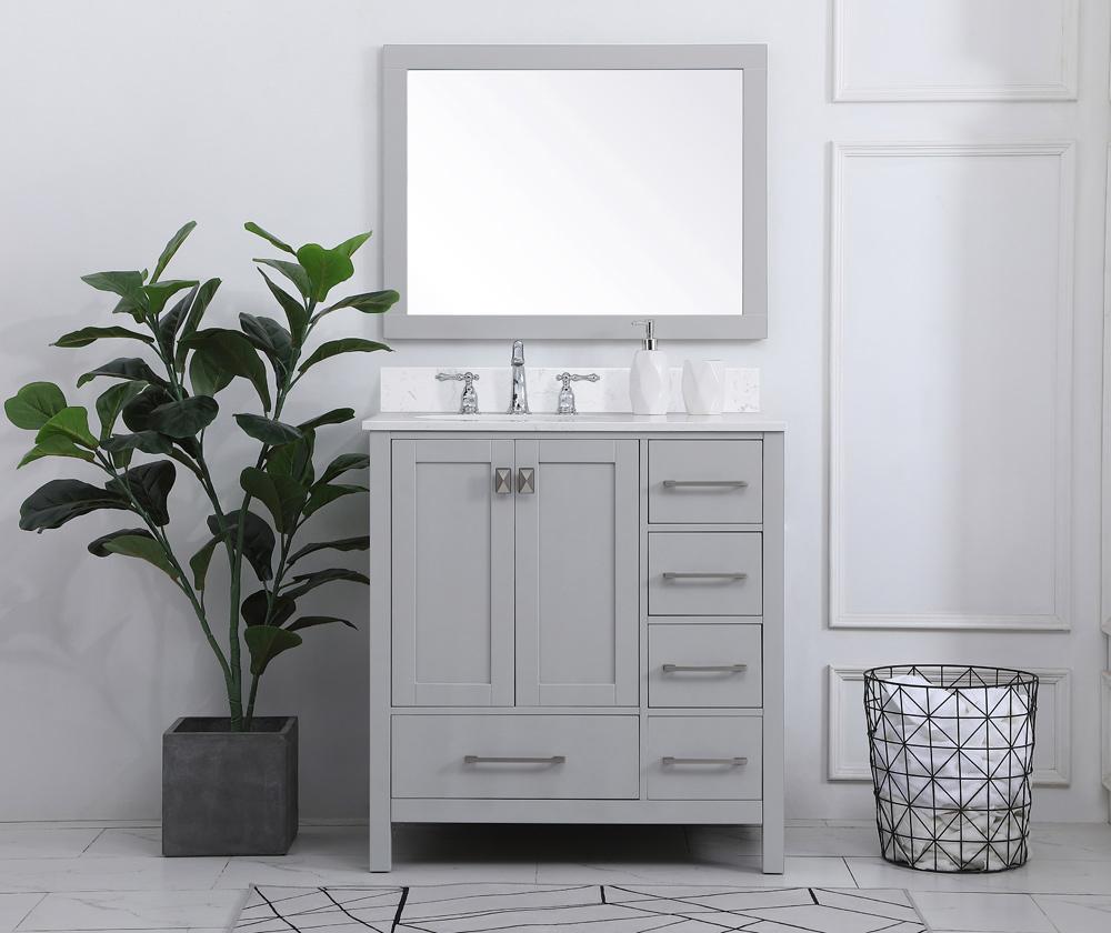 Elegant Furniture & Lighting - Irene 32 inch Single Bathroom Vanity in Gray with Backsplash - VF18832GR-BS veiw 10
