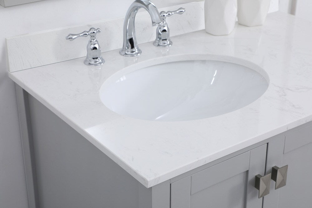 Elegant Furniture & Lighting - Irene 32 inch Single Bathroom Vanity in Gray with Backsplash - VF18832GR-BS veiw 11