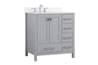 Elegant Furniture & Lighting - Irene 32 inch Single Bathroom Vanity in Gray with Backsplash - VF18832GR-BS veiw 13