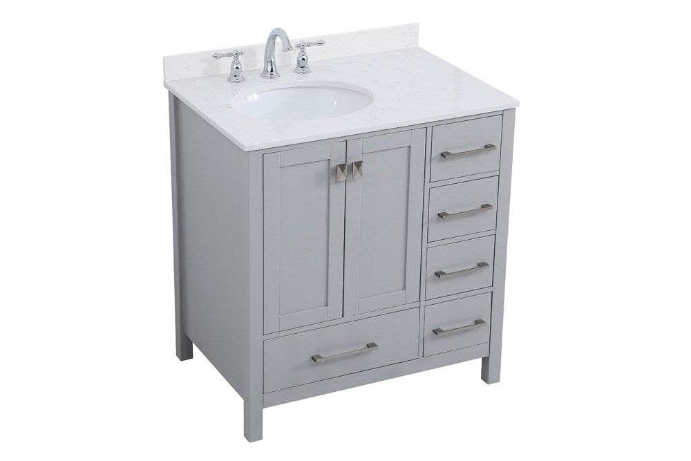 Elegant Furniture & Lighting - Irene 32 inch Single Bathroom Vanity in Gray with Backsplash - VF18832GR-BS veiw 14