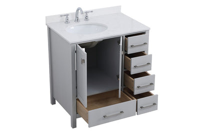 Elegant Furniture & Lighting - Irene 32 inch Single Bathroom Vanity in Gray with Backsplash - VF18832GR-BS veiw 15