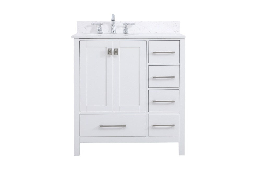 Elegant Furniture & Lighting - Irene 32 inch Single Bathroom Vanity in White with Backsplash - VF18832WH-BS veiw 1
