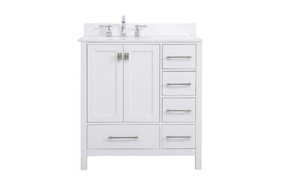 Elegant Furniture & Lighting - Irene 32 inch Single Bathroom Vanity in White with Backsplash - VF18832WH-BS veiw 1
