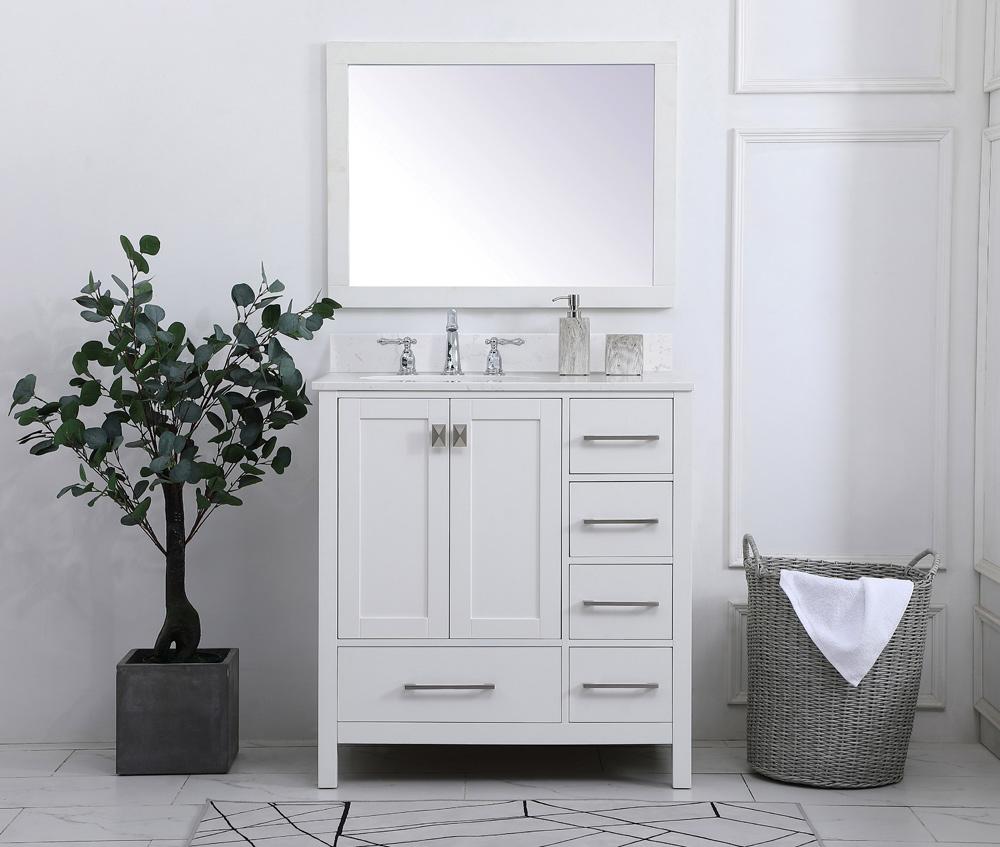 Elegant Furniture & Lighting - Irene 32 inch Single Bathroom Vanity in White with Backsplash - VF18832WH-BS veiw 2