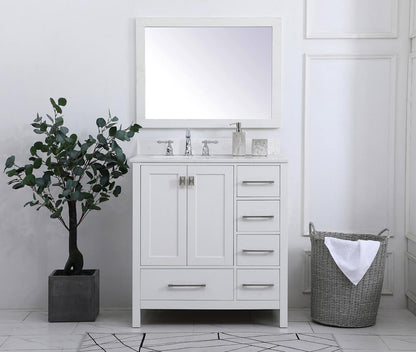 Elegant Furniture & Lighting - Irene 32 inch Single Bathroom Vanity in White with Backsplash - VF18832WH-BS veiw 2