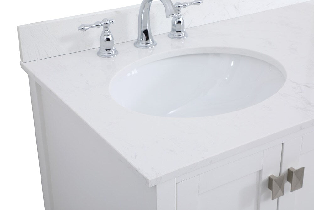Elegant Furniture & Lighting - Irene 32 inch Single Bathroom Vanity in White with Backsplash - VF18832WH-BS veiw 4