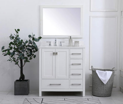 Elegant Furniture & Lighting - Irene 32 inch Single Bathroom Vanity in White with Backsplash - VF18832WH-BS veiw 10