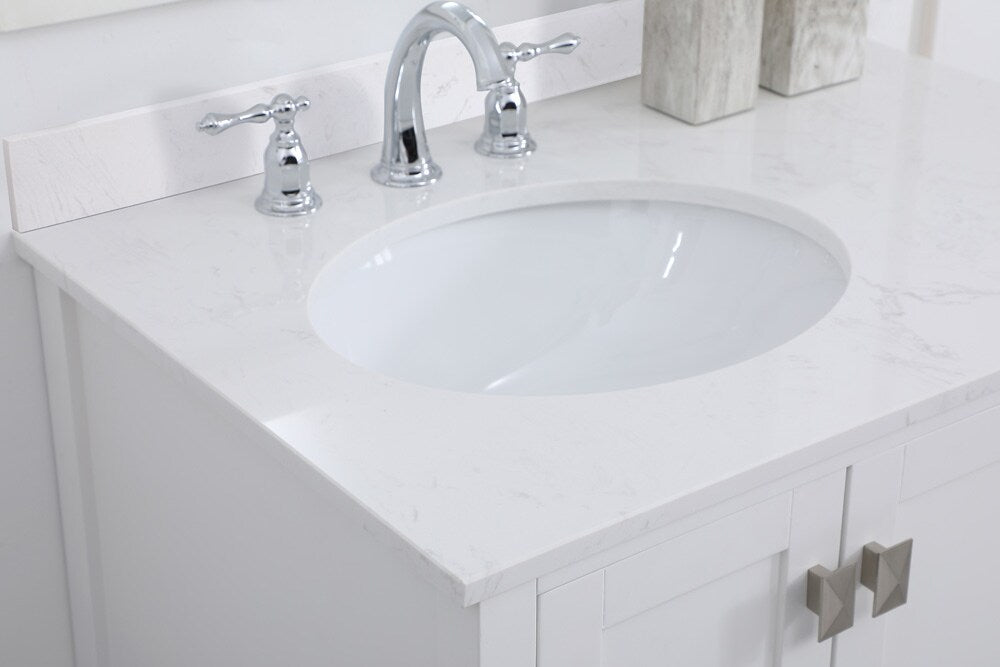 Elegant Furniture & Lighting - Irene 32 inch Single Bathroom Vanity in White with Backsplash - VF18832WH-BS veiw 11