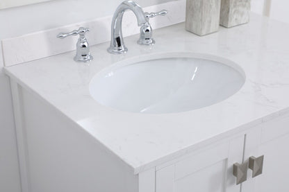 Elegant Furniture & Lighting - Irene 32 inch Single Bathroom Vanity in White with Backsplash - VF18832WH-BS veiw 11