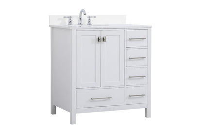Elegant Furniture & Lighting - Irene 32 inch Single Bathroom Vanity in White with Backsplash - VF18832WH-BS veiw 13