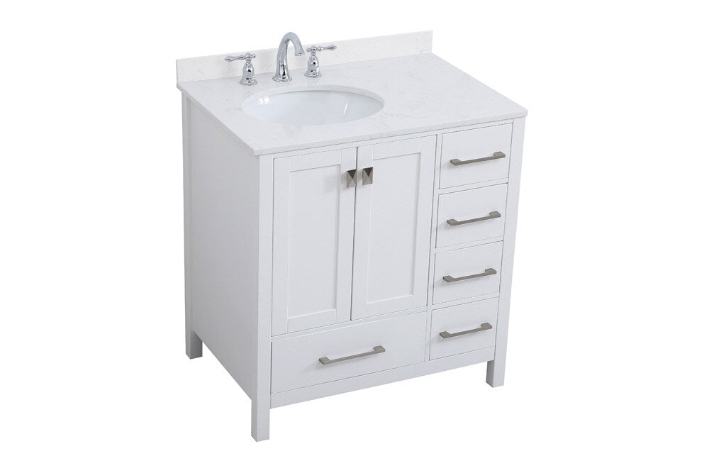 Elegant Furniture & Lighting - Irene 32 inch Single Bathroom Vanity in White with Backsplash - VF18832WH-BS veiw 14