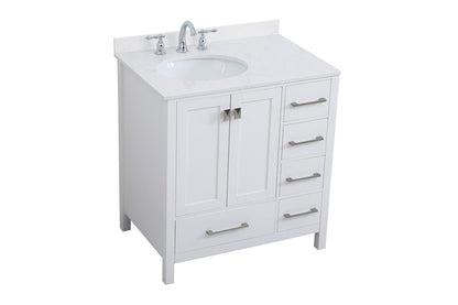 Elegant Furniture & Lighting - Irene 32 inch Single Bathroom Vanity in White with Backsplash - VF18832WH-BS veiw 14