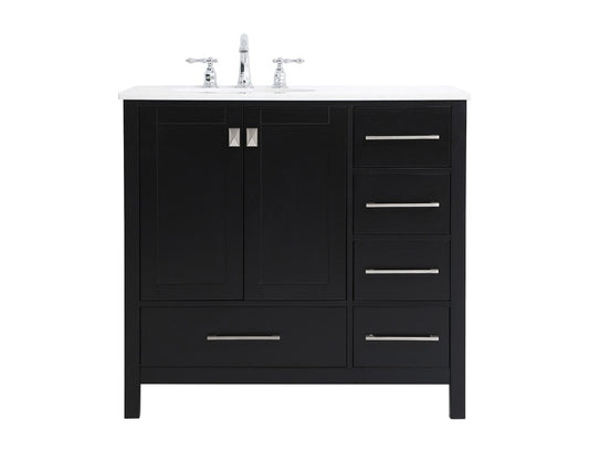 Elegant Furniture & Lighting - Irene 36 inch Single Bathroom Vanity in Black - VF18836BK veiw 1