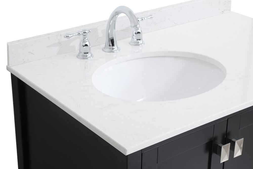 Elegant Furniture & Lighting - Irene 36 inch Single Bathroom Vanity in Black with Backsplash - VF18836BK-BS veiw 5