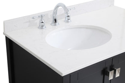 Elegant Furniture & Lighting - Irene 36 inch Single Bathroom Vanity in Black with Backsplash - VF18836BK-BS veiw 5
