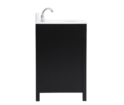Elegant Furniture & Lighting - Irene 36 inch Single Bathroom Vanity in Black with Backsplash - VF18836BK-BS veiw 7