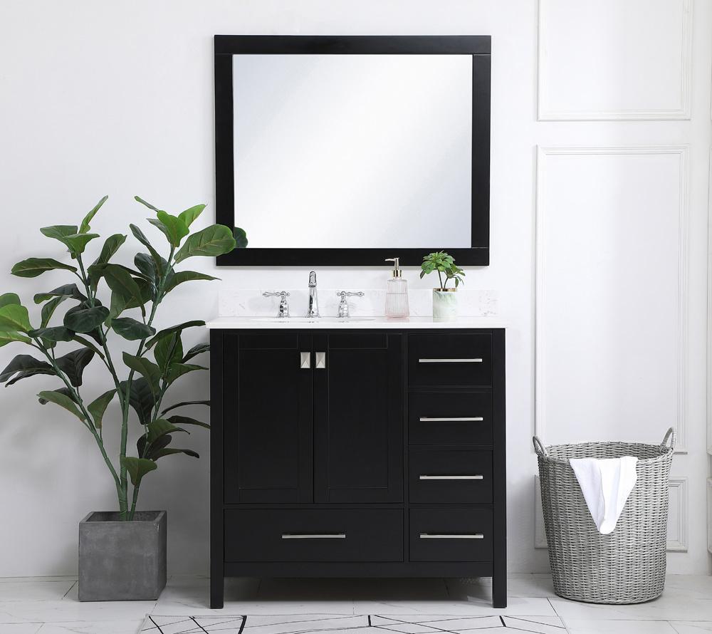 Elegant Furniture & Lighting - Irene 36 inch Single Bathroom Vanity in Black with Backsplash - VF18836BK-BS veiw 10