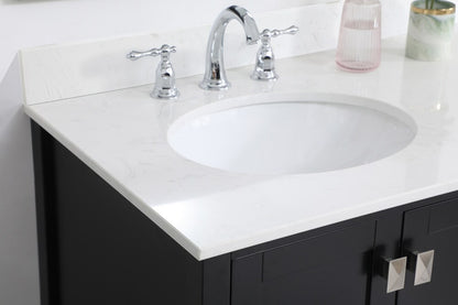 Elegant Furniture & Lighting - Irene 36 inch Single Bathroom Vanity in Black with Backsplash - VF18836BK-BS veiw 11