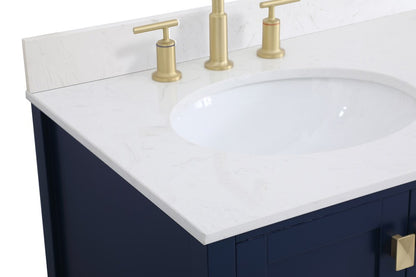 Elegant Furniture & Lighting - Irene 36 inch Single Bathroom Vanity in Blue with Backsplash - VF18836BL-BS veiw 5