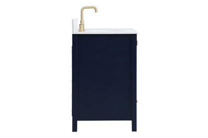 Elegant Furniture & Lighting - Irene 36 inch Single Bathroom Vanity in Blue with Backsplash - VF18836BL-BS veiw 7