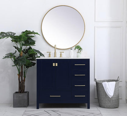 Elegant Furniture & Lighting - Irene 36 inch Single Bathroom Vanity in Blue with Backsplash - VF18836BL-BS veiw 10