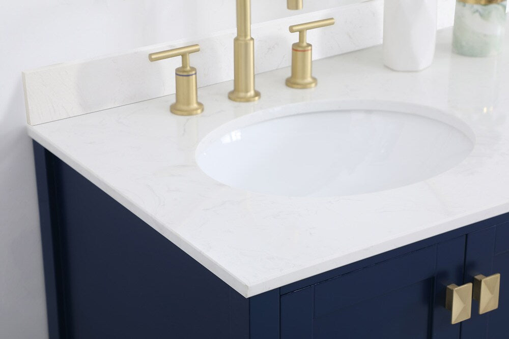 Elegant Furniture & Lighting - Irene 36 inch Single Bathroom Vanity in Blue with Backsplash - VF18836BL-BS veiw 11