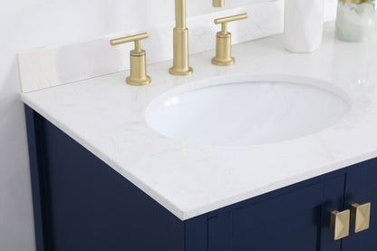 Elegant Furniture & Lighting - Irene 36 inch Single Bathroom Vanity in Blue with Backsplash - VF18836BL-BS veiw 11