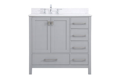 Elegant Furniture & Lighting - Irene 36 inch Single Bathroom Vanity in Gray with Backsplash - VF18836GR-BS veiw 1