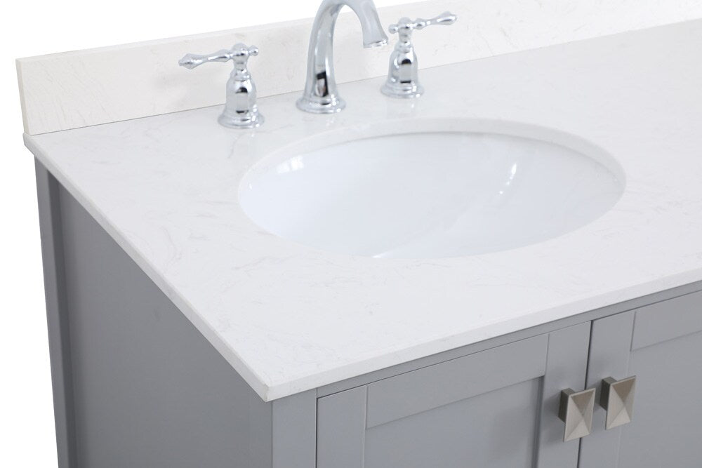 Elegant Furniture & Lighting - Irene 36 inch Single Bathroom Vanity in Gray with Backsplash - VF18836GR-BS veiw 4