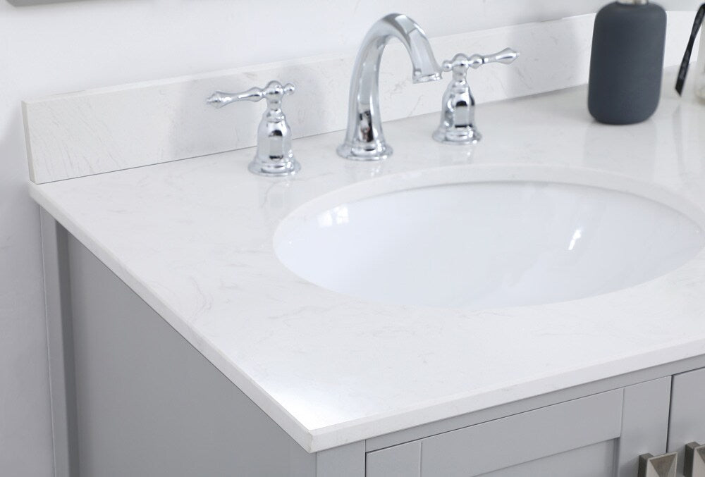 Elegant Furniture & Lighting - Irene 36 inch Single Bathroom Vanity in Gray with Backsplash - VF18836GR-BS veiw 11
