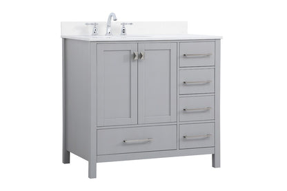 Elegant Furniture & Lighting - Irene 36 inch Single Bathroom Vanity in Gray with Backsplash - VF18836GR-BS veiw 13