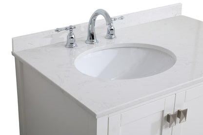 Elegant Furniture & Lighting - Irene 36 inch Single Bathroom Vanity in White with Backsplash - VF18836WH-BS veiw 4