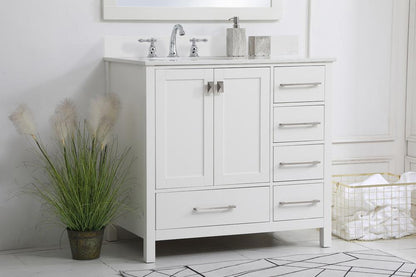 Elegant Furniture & Lighting - Irene 36 inch Single Bathroom Vanity in White with Backsplash - VF18836WH-BS veiw 8